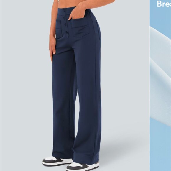 Straight leg stretchy casual pants - Picture 2 of 5